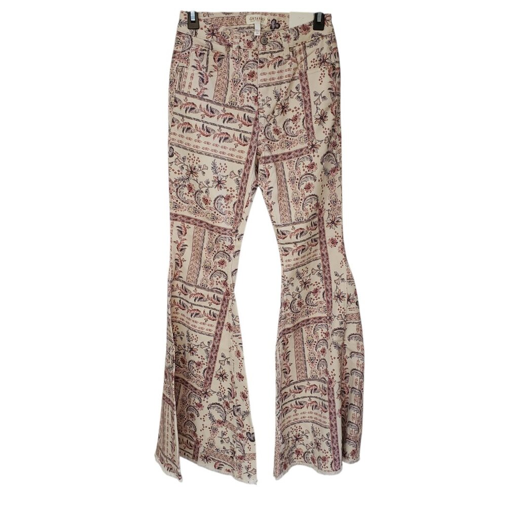 NWT Shyanne Women's High Rise Paisley Americana Print Flare Jeans Size 28/34